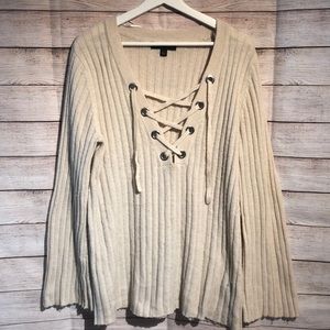Lace up Light Sweater by Rock & Republic XL